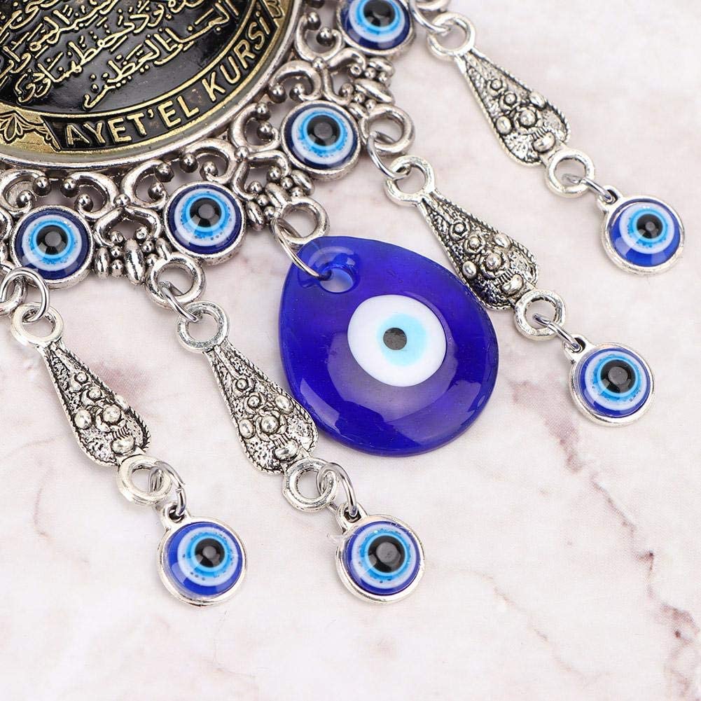 Blue Evil Eye, Turkish Blue Beads Amulet Delicate Blue Glass Ornament Home Protection Wall Hanging Decor Evil Eye Decor for Good Luck