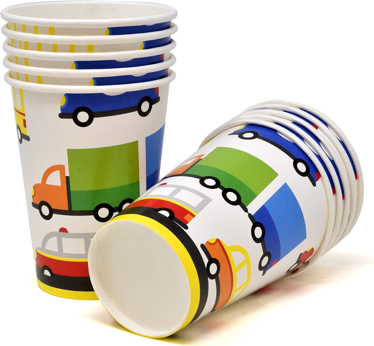 Traffic Jam Cars Trucks Transportation Party Supplies Tableware Set 24 9