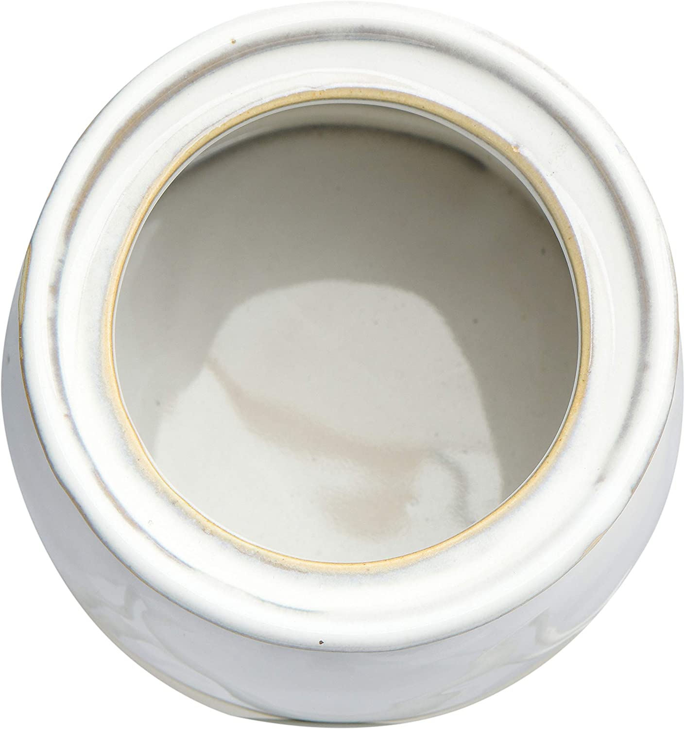 Creative Co-Op White Stoneware Sugar Lid Pot