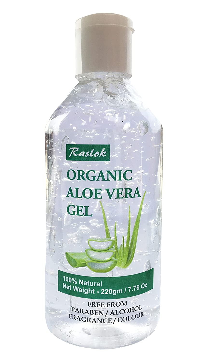 Raslok Aloe Vera Gel 100% Pure Natural Organic Aloe Gel For Moisturizing Face Skin & Hair Care,Durable Moisturizing Hydrating Soothing After Sun Repair Non-Sticky (7.76 OZ)