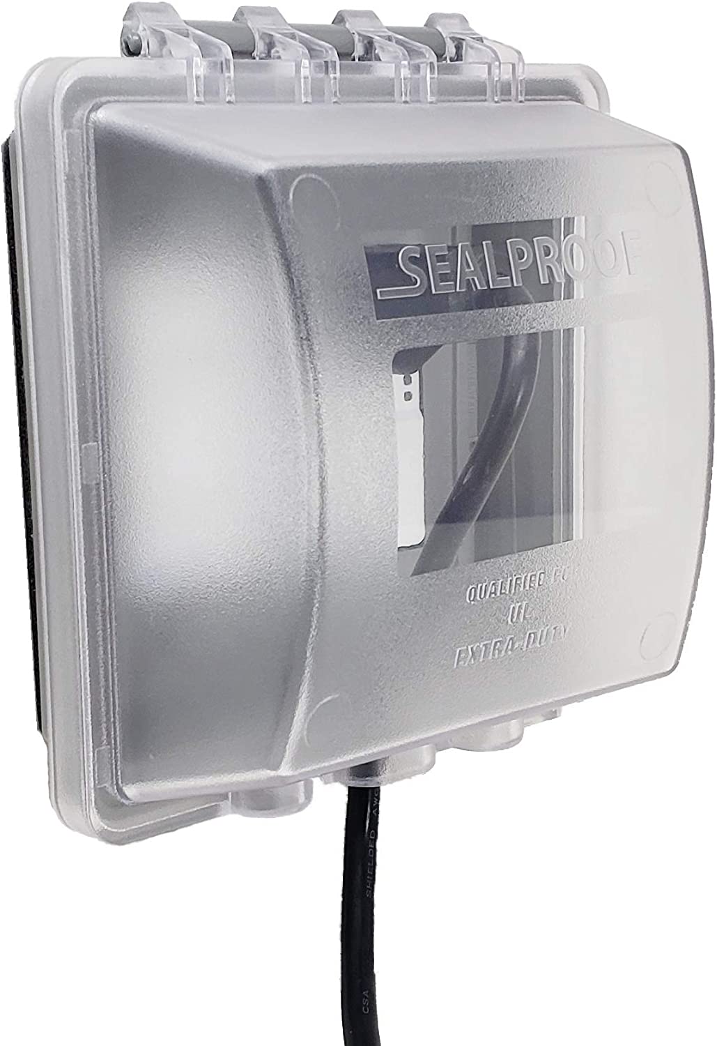 Sealproof 2-Gang Weatherproof In Use Outlet Cover | Two Gang Outdoor Plug and Receptacle Protector, Lockable, UL Extra Duty Compliant, 45 Configurations