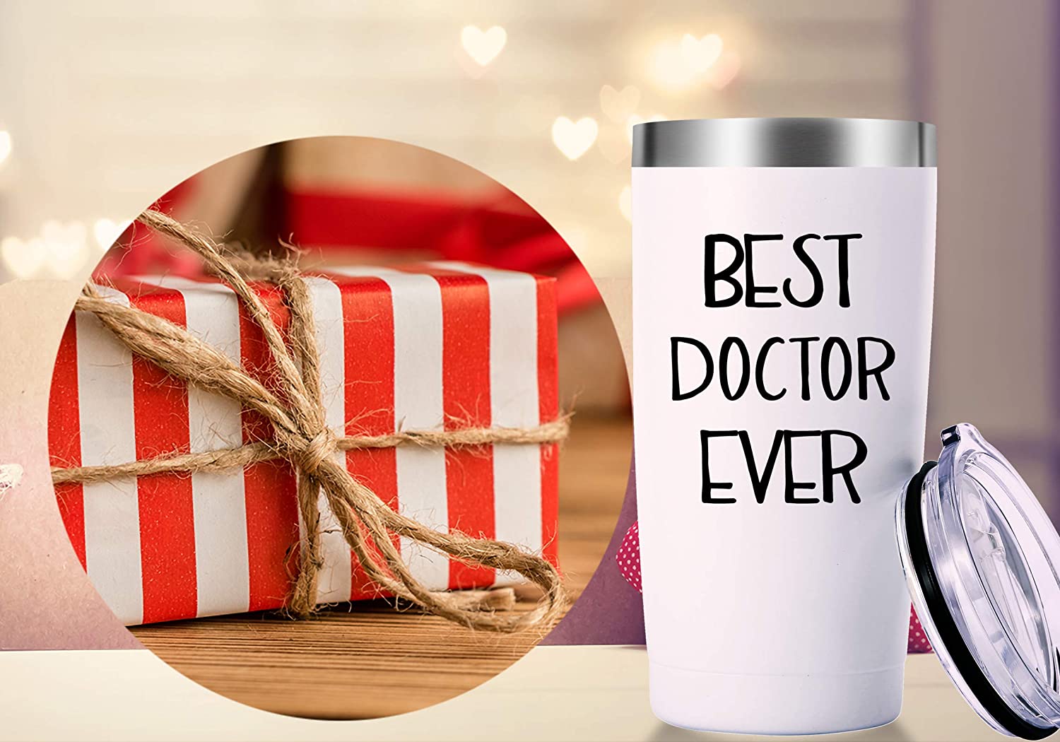 Best Doctor Ever Mug.Doctor,Medical School Graduation Gifts.Appreciation,Birthday,Christmas Gifts for Doctors,MD,Med Tumbler(20oz White)