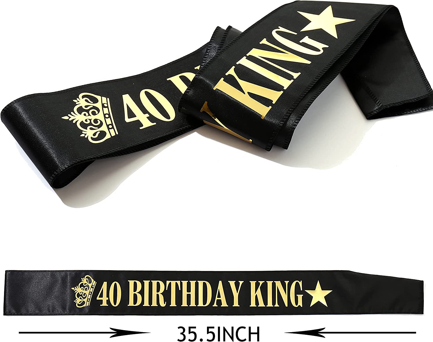 40th Birthday Crown and Birthday King Sash,40th Birthday Gifts for Men,Birthday Gift Idea for Him, Husband, Father, Brother Friends Party Favors.40th Birthday Decorations
