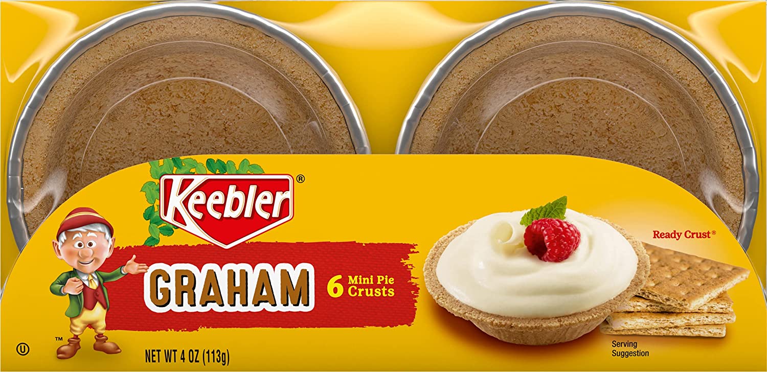 Keebler Ready Mini Pie Crusts, Graham Cracker, 4 Ounce (Pack of 6)