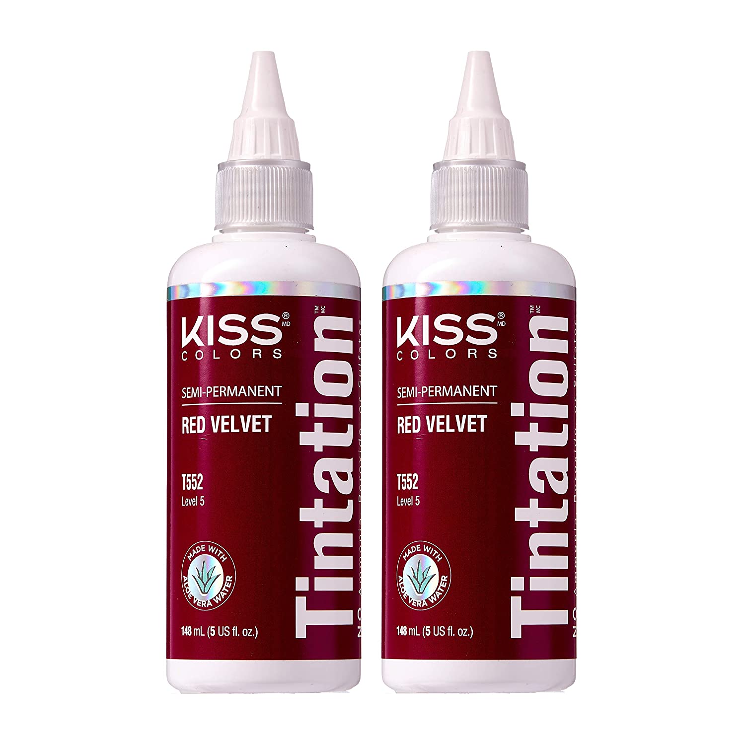 Kiss Tintation Semi-Permanent Hair Color 5 Ounce Red Velvet (2 Pack)