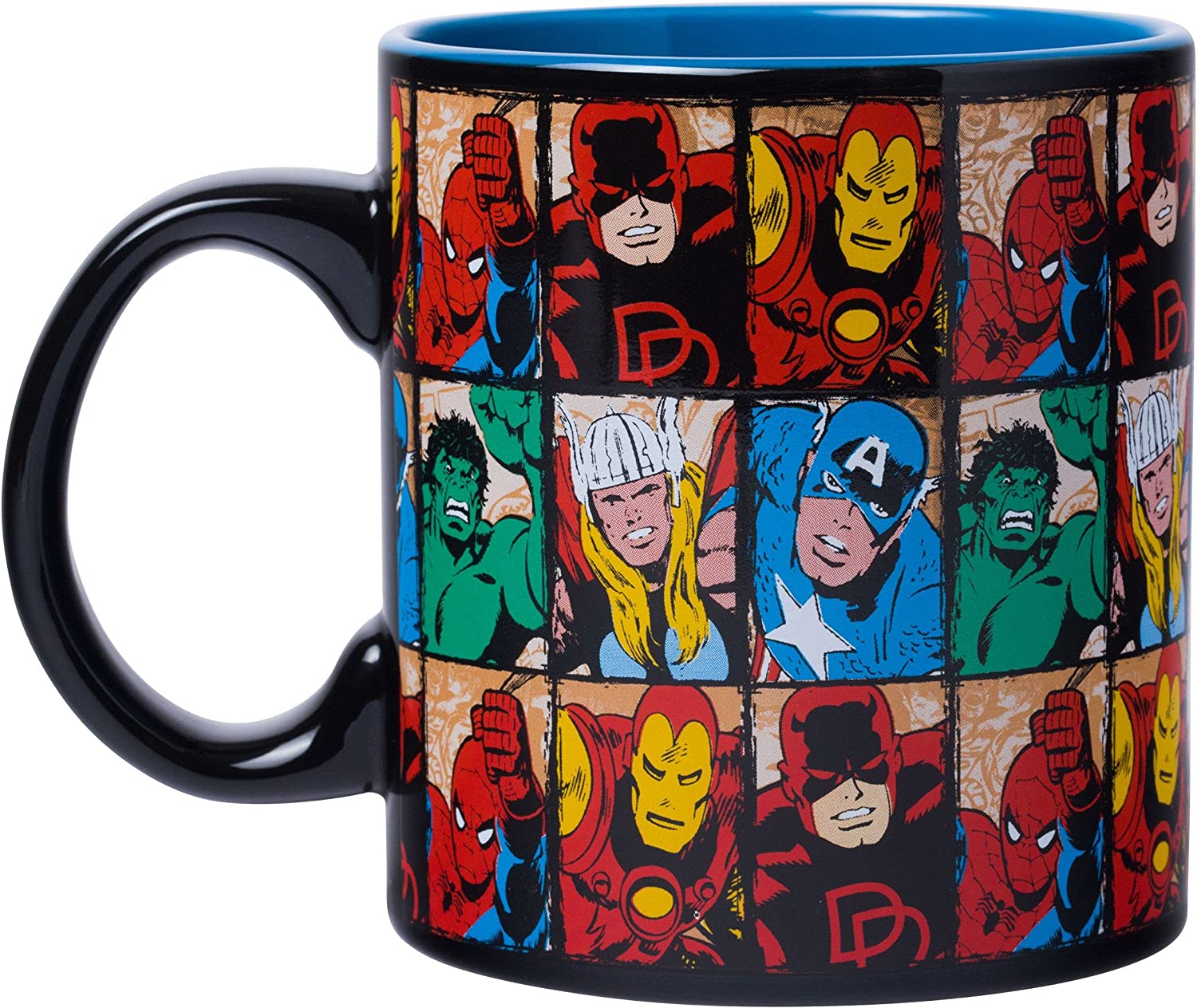 Silver Buffalo Marvel Avengers Comics Grid Jumbo Ceramic Coffee Mug, 20-Ounces