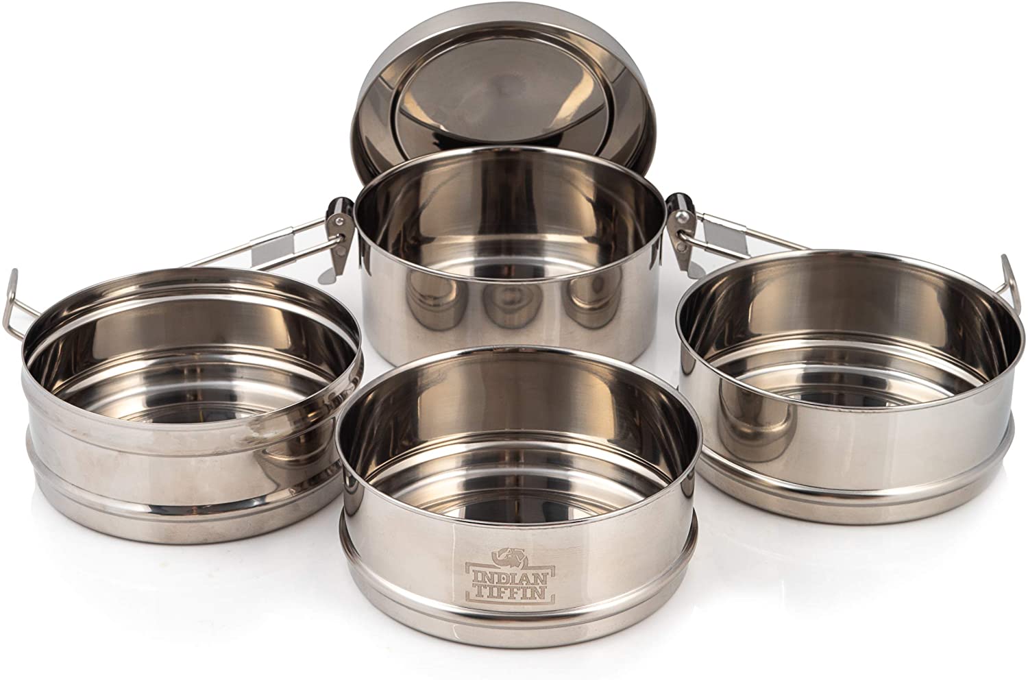 4 Tier Indian-Tiffin Stainless Steel Large Tiffin Lunch Box