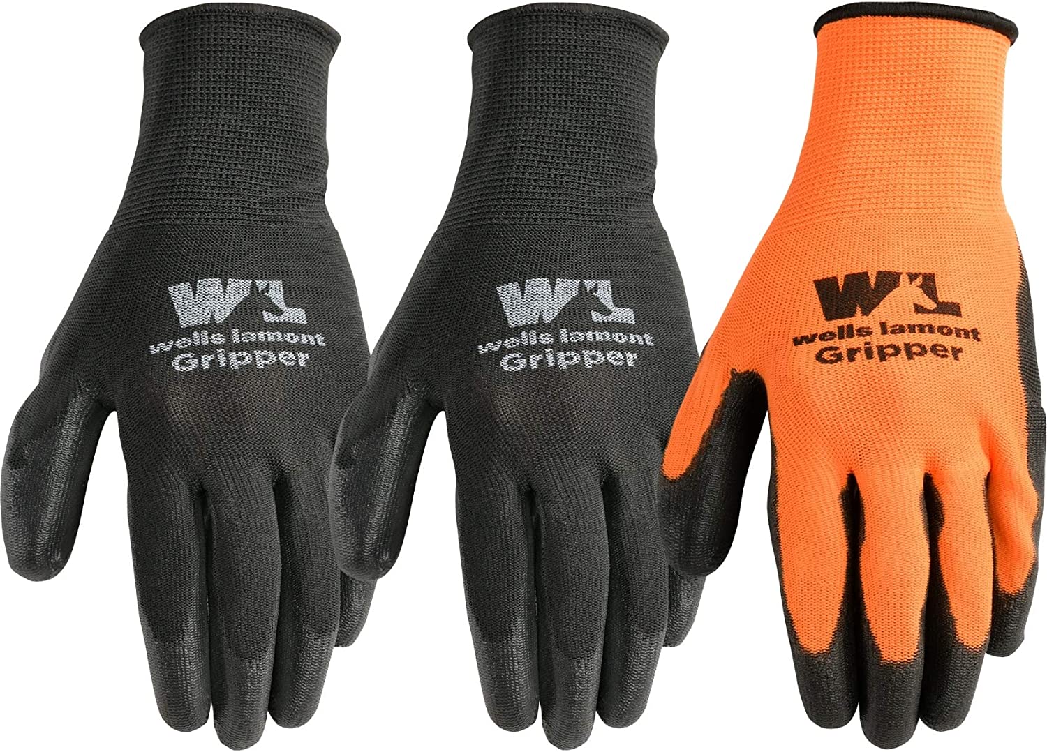 Wells Lamont mens 559lf Work Gloves, Black, Large Pack of 6 US