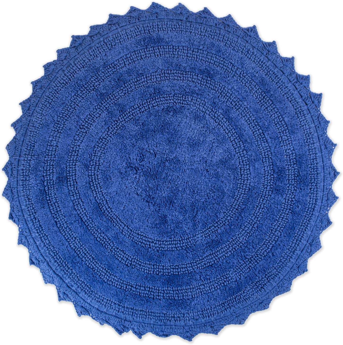 DII Crochet Collection Reversible Bath Mat, Round, 27.5