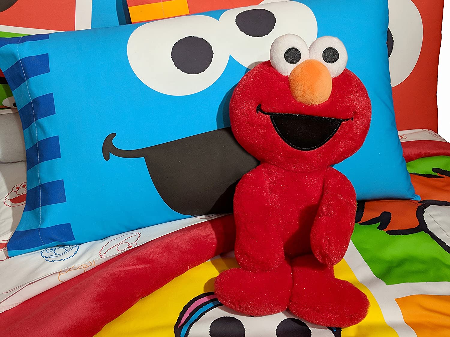Sesame Street Plush Stuffed Red Elmo Pillow Buddy - Super Soft Polyester Microfiber, 20