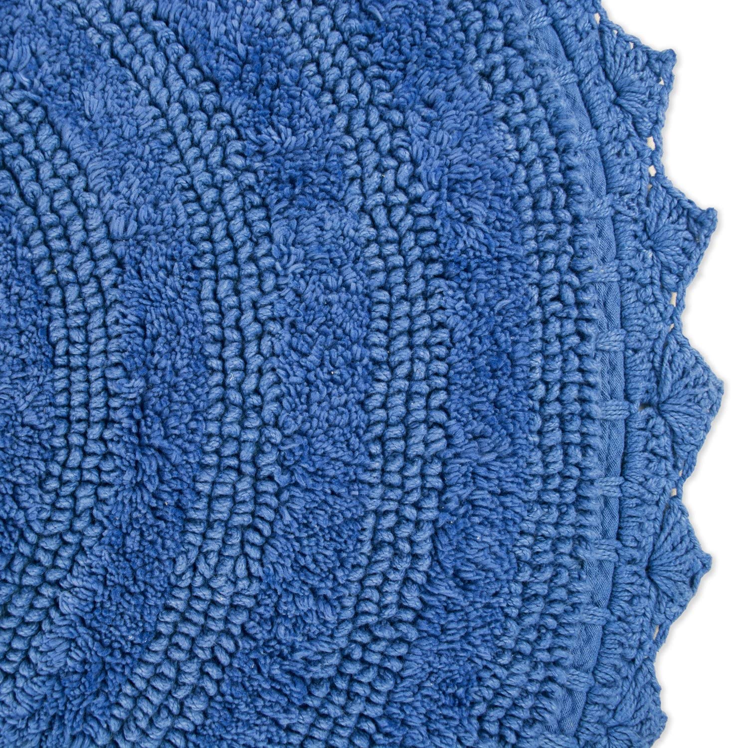 DII Crochet Collection Reversible Bath Mat, Round, 27.5