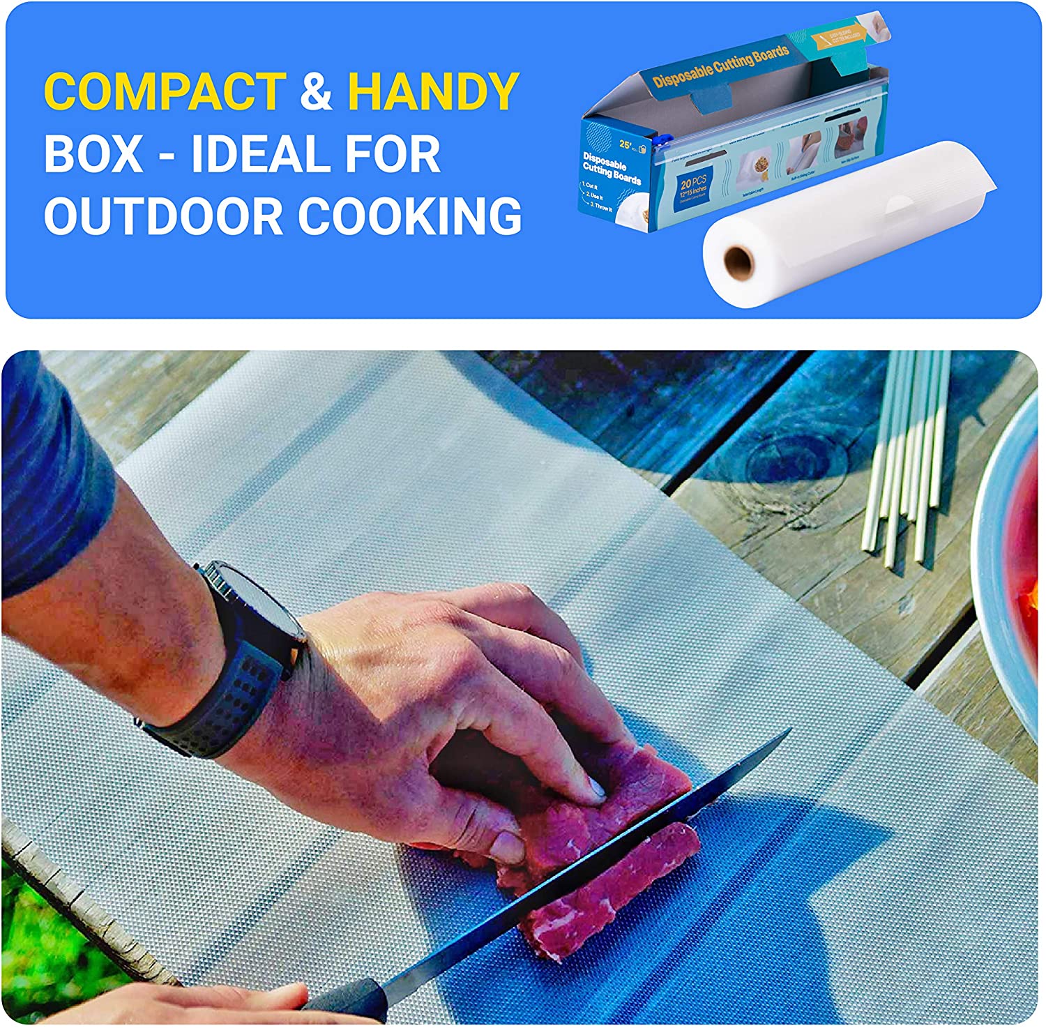 Disposable Plastic Cutting Board for Kitchen & Outdoor  Large Flexible Chopping Boards  Custom Cutting Mats for BBQ and Camping 25
