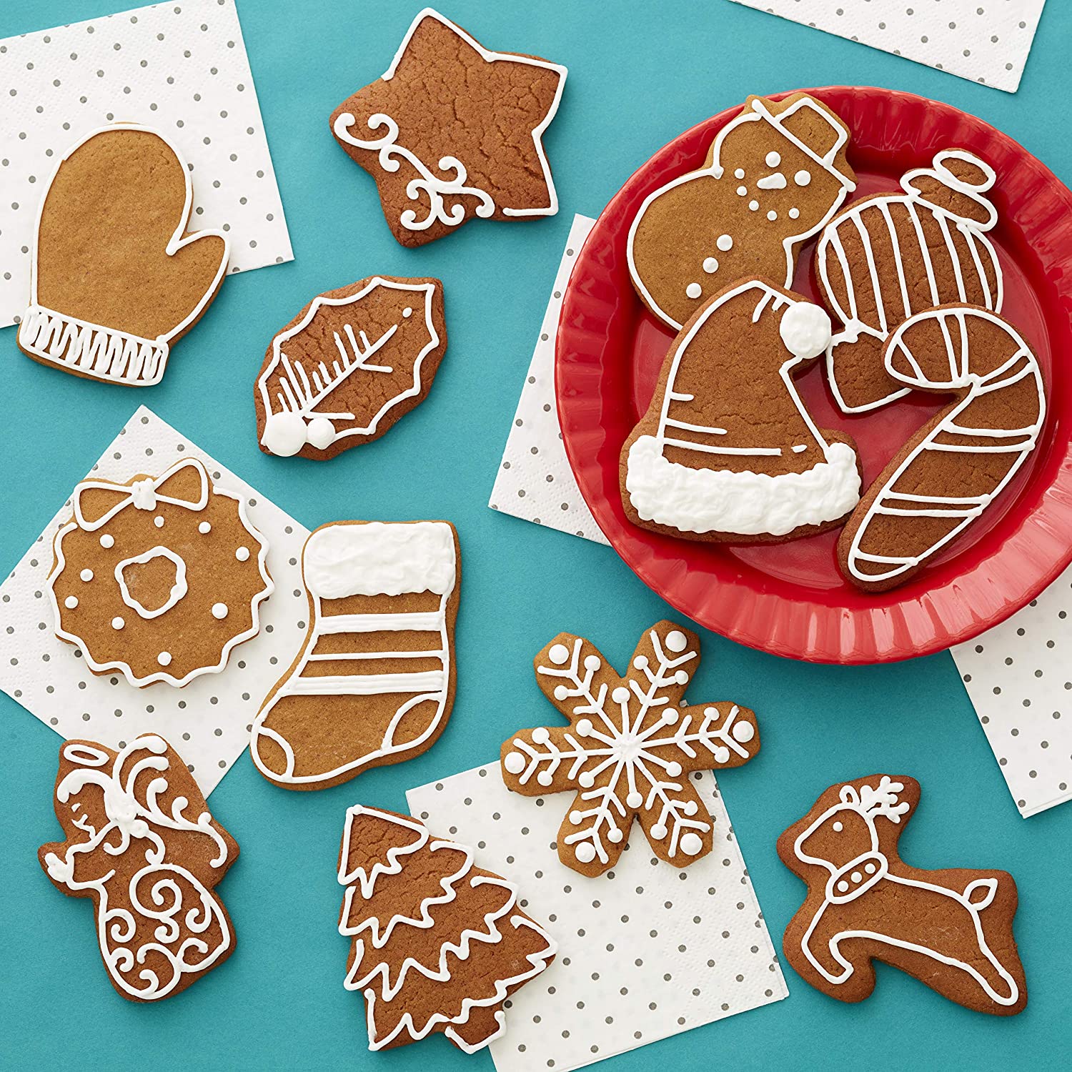 Wilton Holiday Shapes Metal Christmas Cookie Cutter Set, 18-Piece