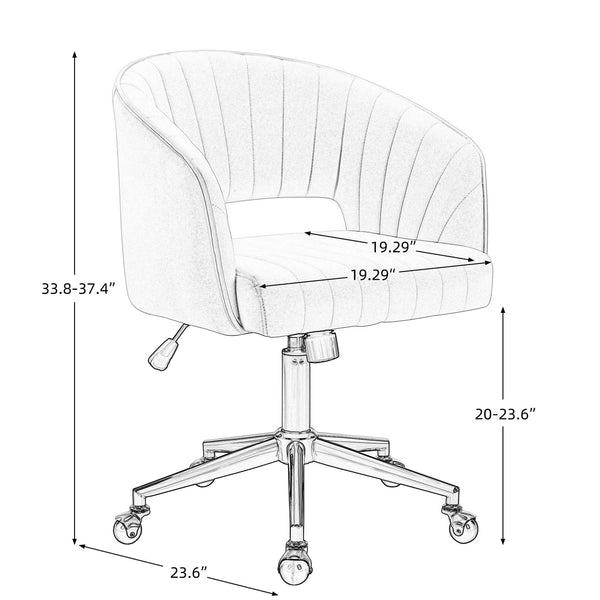 Ziva rolling home office computer desk chair velvet with wheels | Lemroe