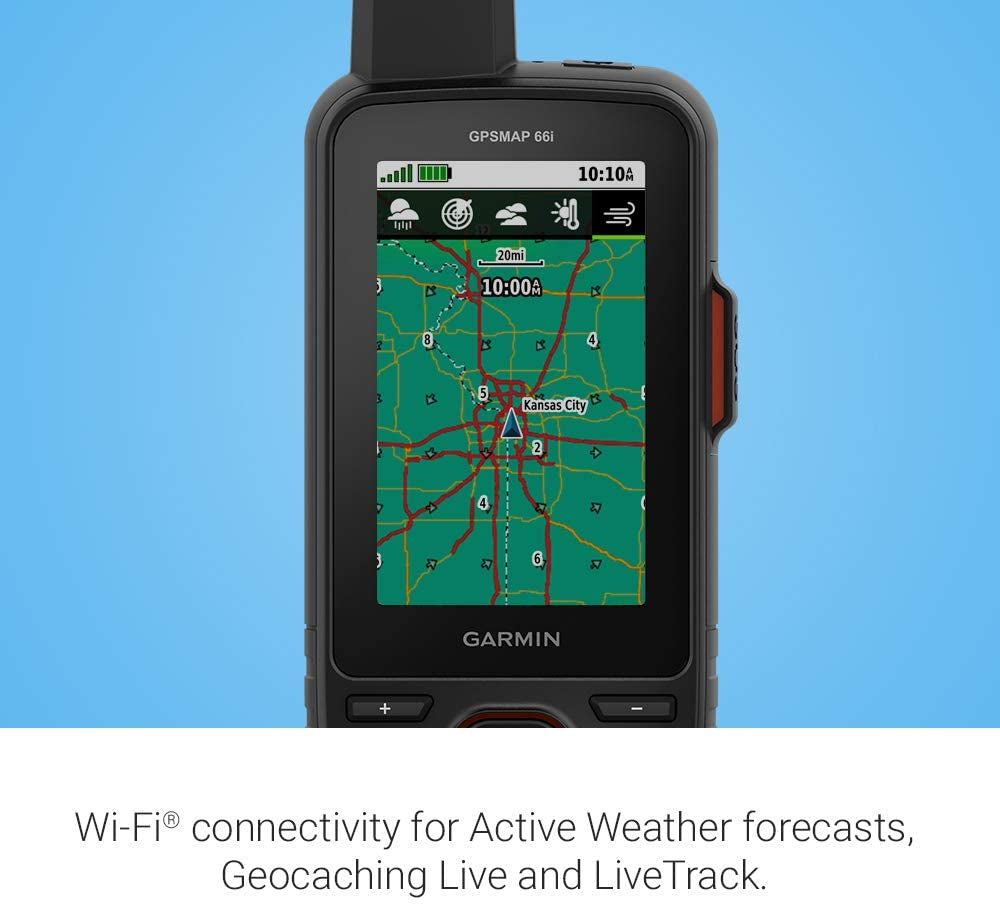 Garmin GPSMAP 66I, GPS Handheld and Satellite Communicator, Featuring Topoactive Mapping and Inreach Technology