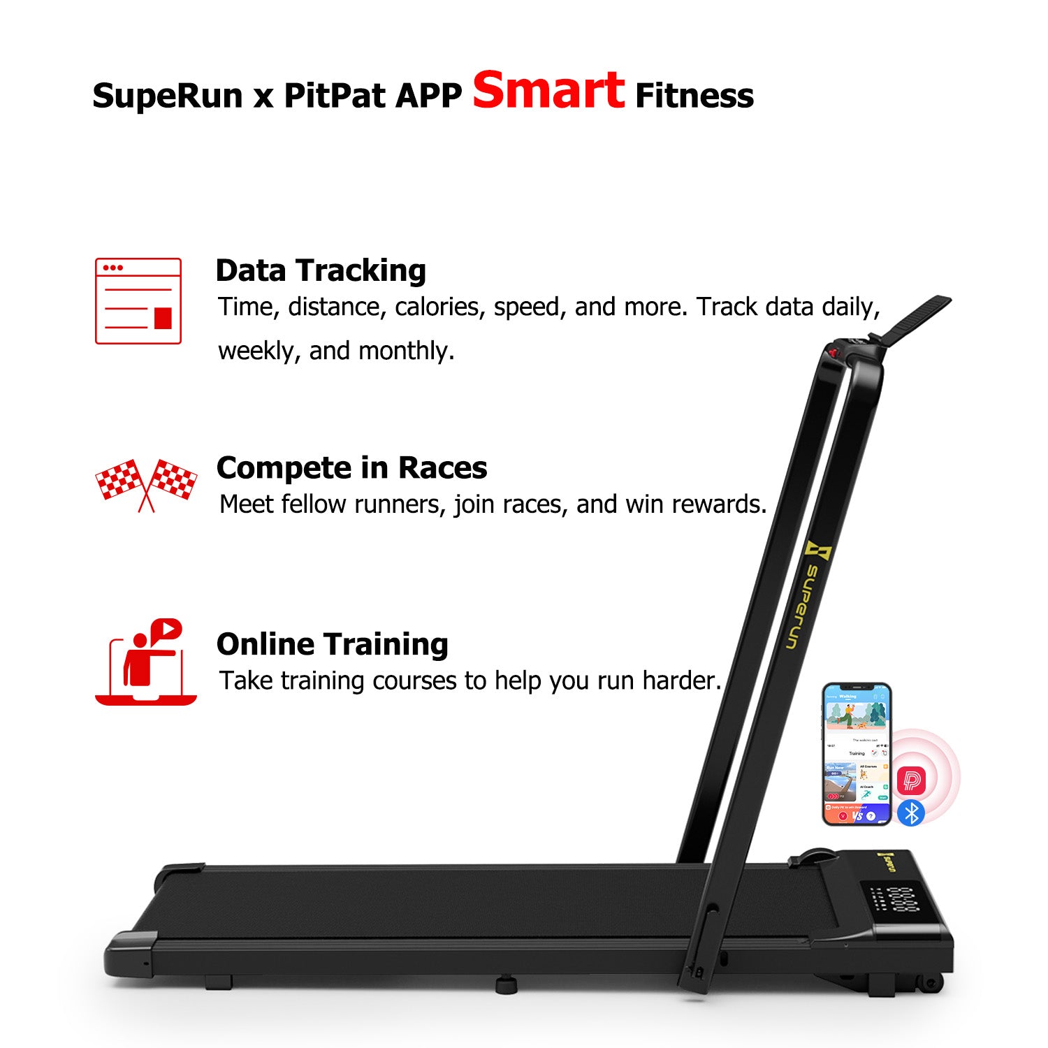 SupeRun? CT04 Foldable 2 in 1 Smart Treadmill