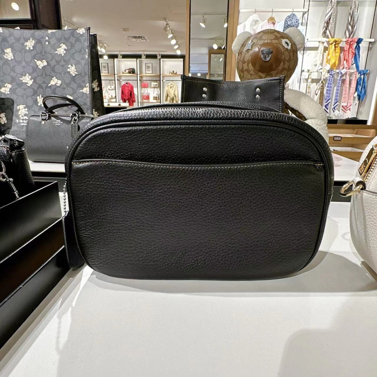 Coach CC791 Jamie Camera Bag With Happy Dog In Silver/Black Multi