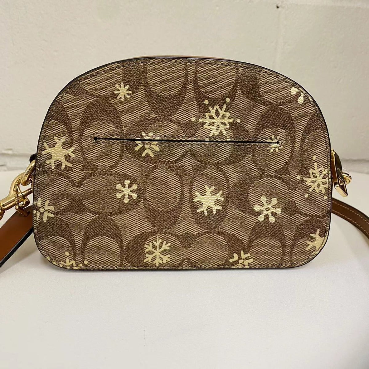 Coach CE699 Mini Serena Crossbody With Snowflake Print In Im/Khaki/Gold Multi