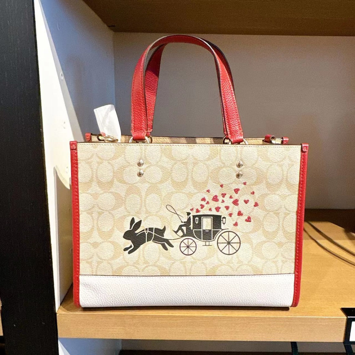 Coach CE645 Lunar New Year Dempsey Carryall With Rabbit And Carriage Gold/Light Khaki Multi