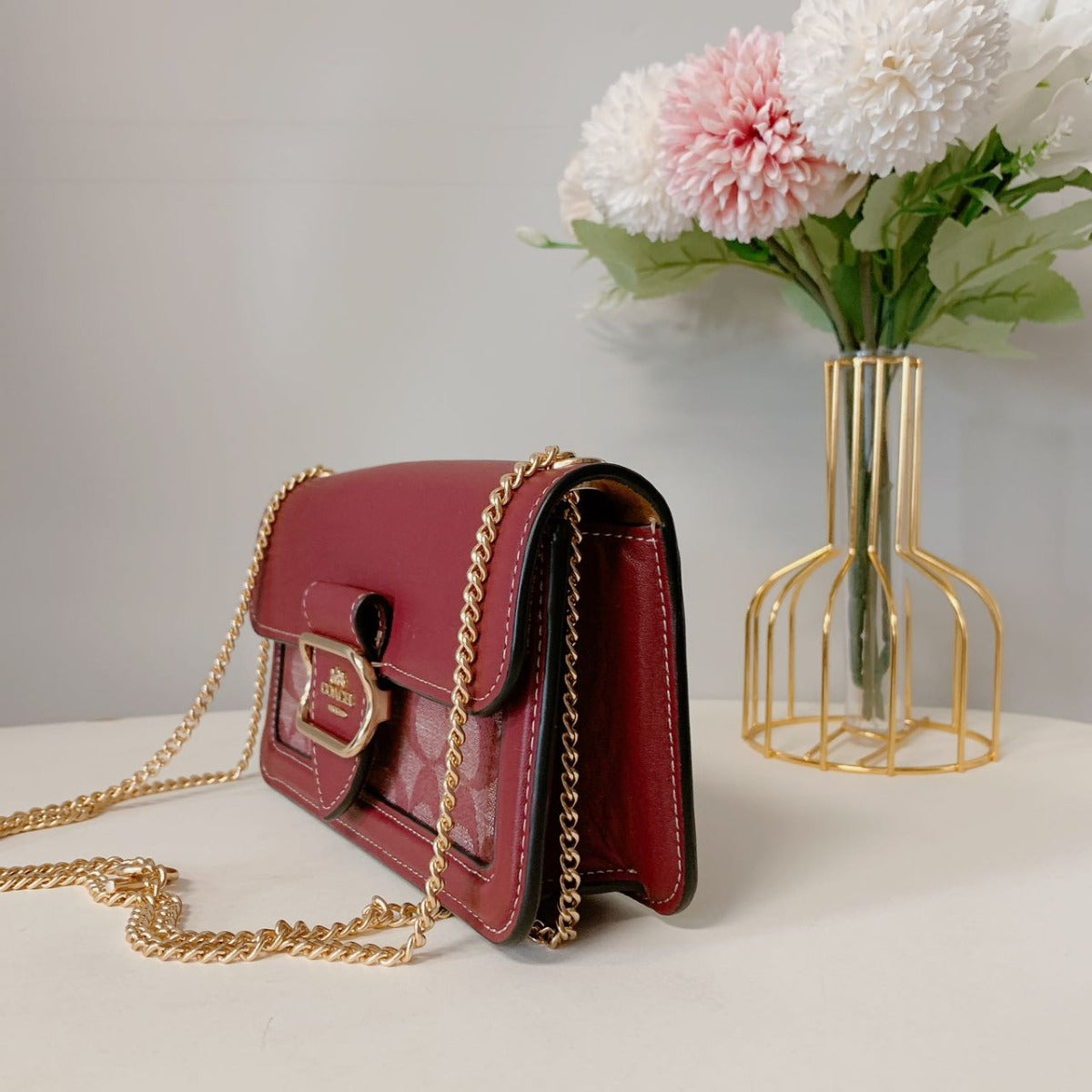 Coach CH150 Morgan Crossbody In Signature Chambray IN Wine Multi