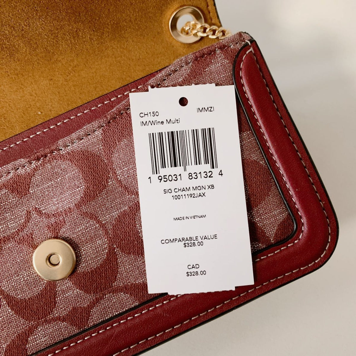 Coach CH150 Morgan Crossbody In Signature Chambray IN Wine Multi