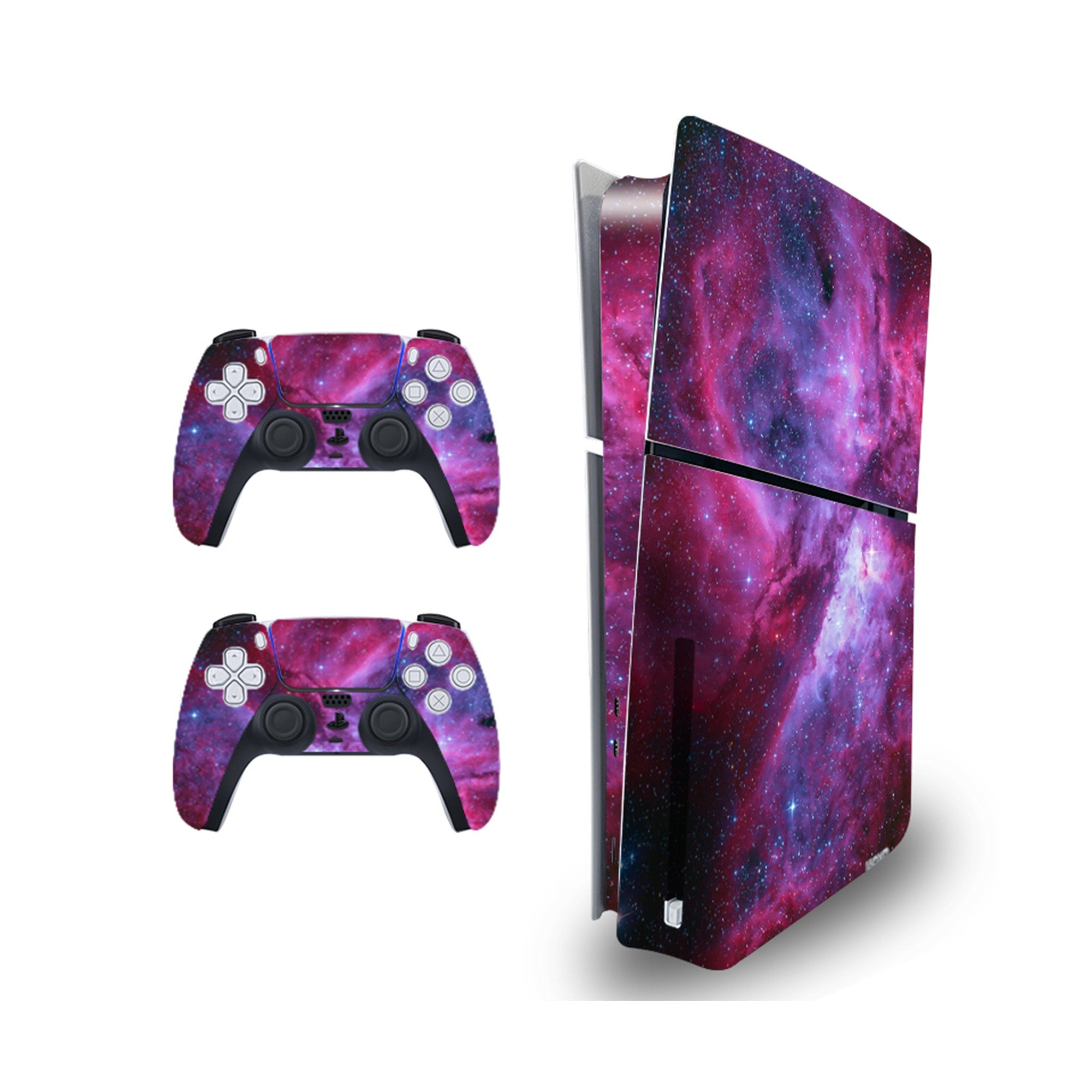 Mytrix Whole Body Protective Skin for PlayStation 5 Slim Disc Console, Durable Vinyl Decal Easy Apply Style Wrap Stickers for PS5 Slim Disc Version - Cosmic Galaxy