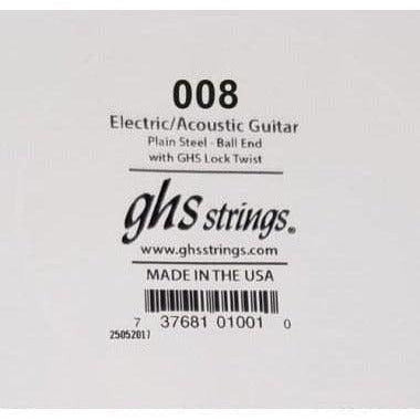 GHS Strings Plain Steel .008 Single String