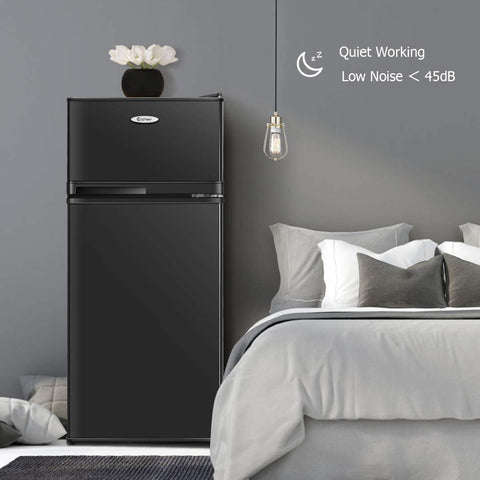 Chairliving 2 Doors Compact Refrigerator 3.4 cu. ft. Cold-rolled Sheet Mini Fridge with Adjustable Removable Shelves
