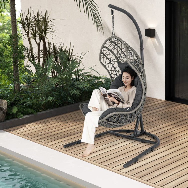 Outdoor-Hanging-Egg-Chair-Patio-PE-Rattan-Swing-Hammock-Chair-With-Adjustable-Hanging-Chain-and-Cushion