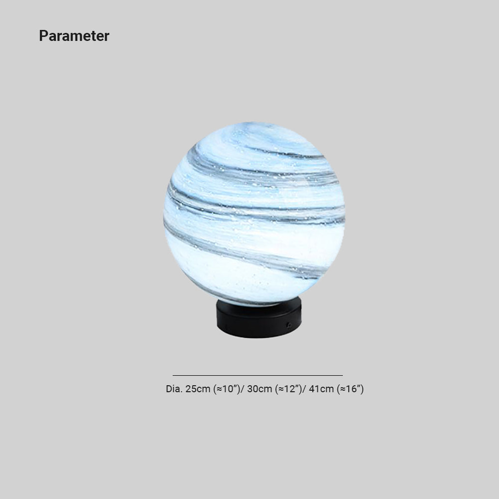 Elif Square Moon Globe Metal Glass Outdoor Light Post