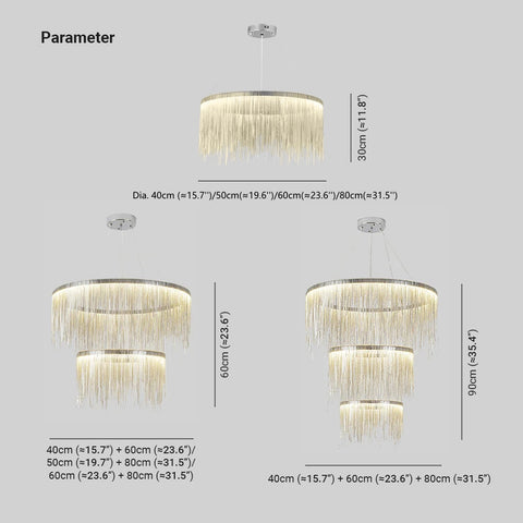 Ring-Shaped Tassel Modern Luxury Pendant Light Fixture
