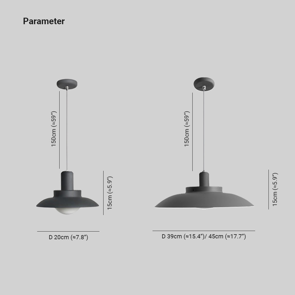 Carins Retro Funnel Pendant Light, Metal/Glass, White/Black