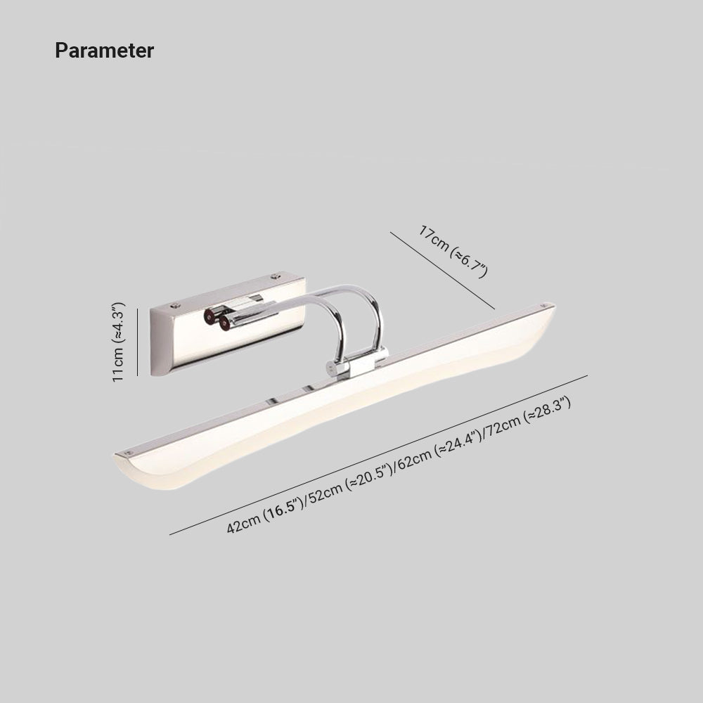 Leigh Modern Linear Metal Mirror Front Vanity Wall Lamp, White