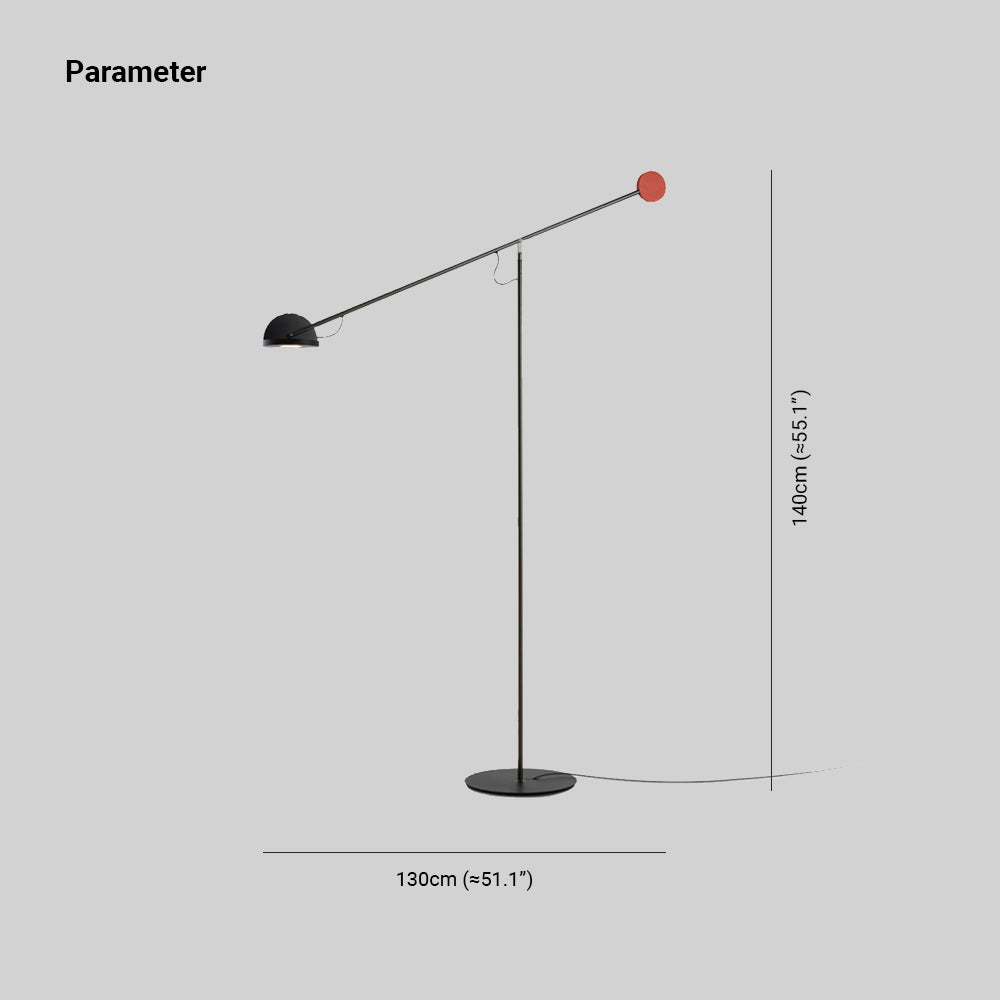 Avi Industrial Minimalist Linear Metal Floor Lamp, Black