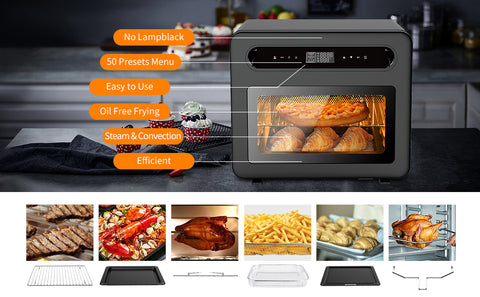 LNC 12-In-1 Large 34QT Countertop Toaster Oven Convection Rotisserie Air  Fryer - 19.5 L x 15 W x 12.5 H - On Sale - Bed Bath & Beyond - 35142412