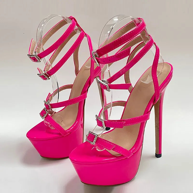 Liyke Runway Style Sexy High Heels Platform Sandals