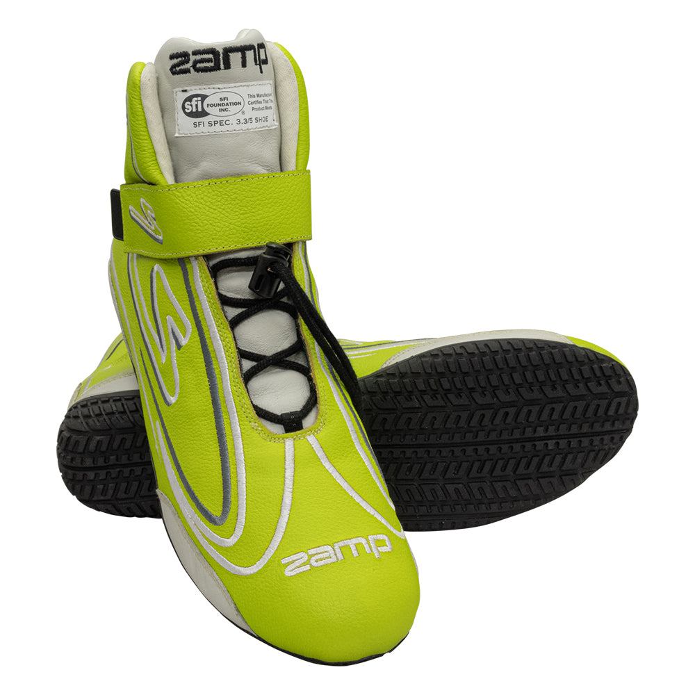 Zamp ZR-50 SFI 3.3/5  Race Shoe Neon GRN Size 8