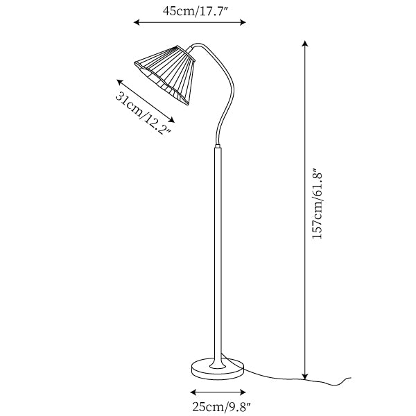 Florentine Fabric Floor Lamp dimension diagram
