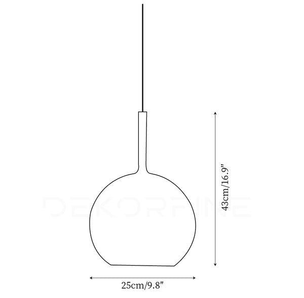 Glo Pendant — small size dimension diagram