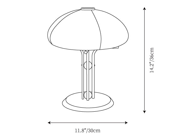 Quadrifoglio Four-Leaf Table Lamp dimension diagram