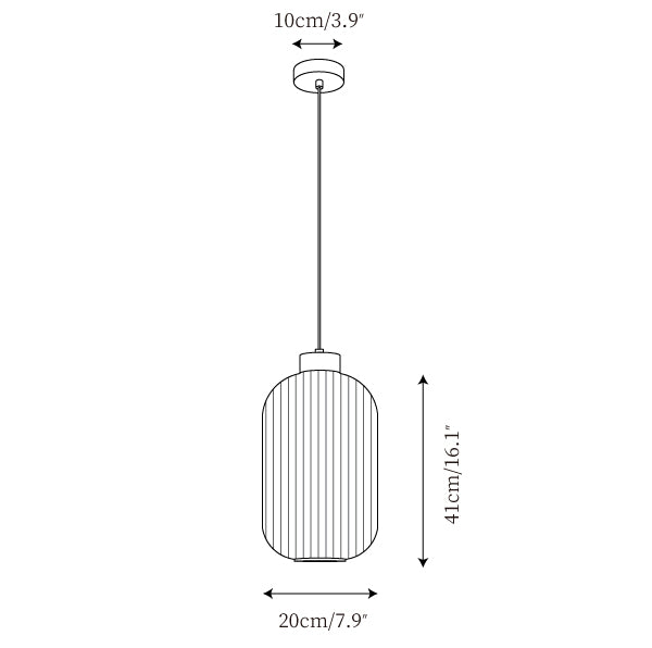 Rime Pendant Lamp — Model A dimension diagram