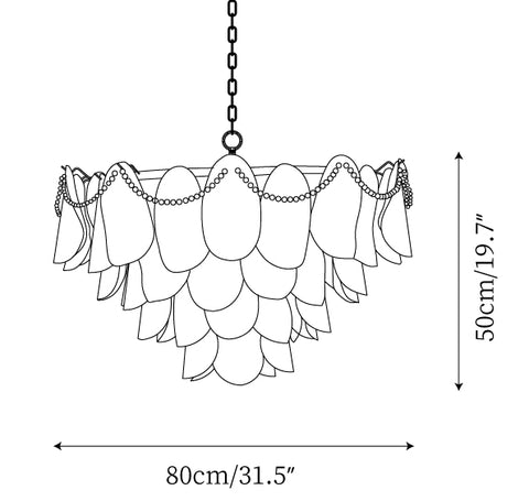 Rondini Chandelier large size diagram Dia 80 cm
