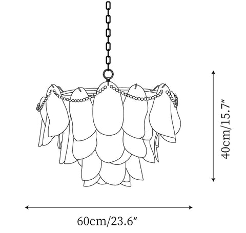 Rondini Chandelier medium size diagram Dia 60 cm