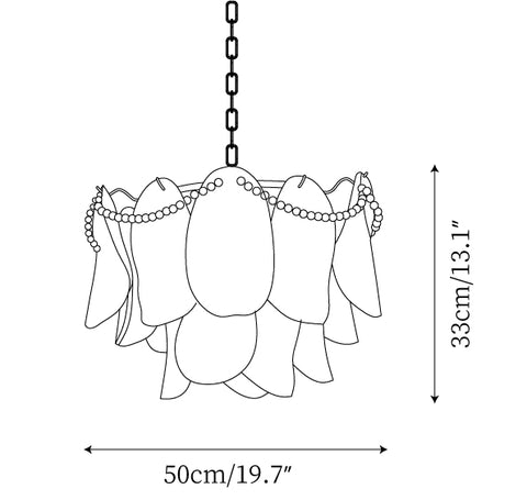 Rondini Chandelier small size diagram Dia 50 cm