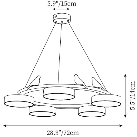 5 Heads dimension diagram