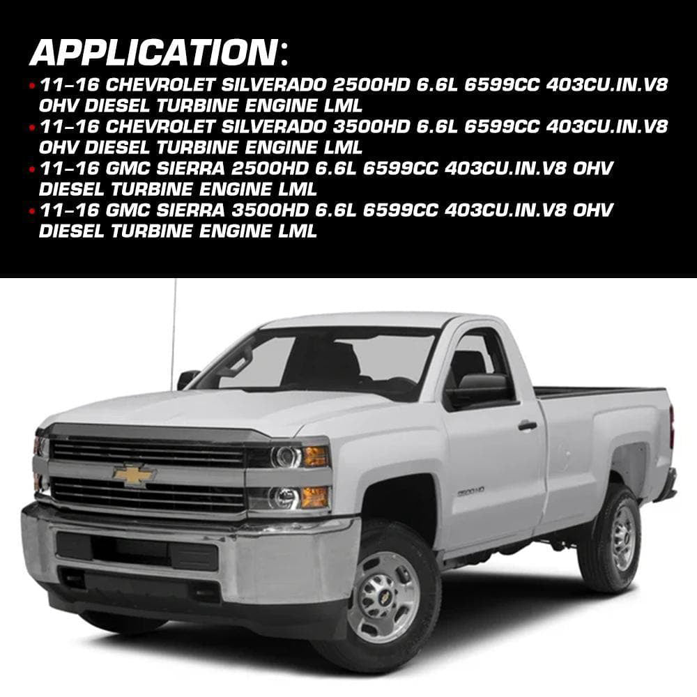 9PHX 2011-2016 Duramax LML 6.6L EGR Kit de eliminación de enfriador de válvula, placa negra para GMC Chevy