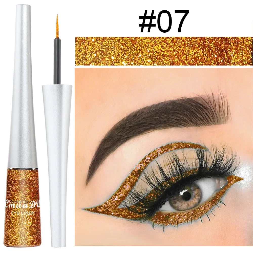 Glitter Liquid Eyeliner Pen Pearlescent Sequins Diamond Bright Shining Eyeliner Waterproof Lasting Eyeshadow Women Cosmetics 1pc