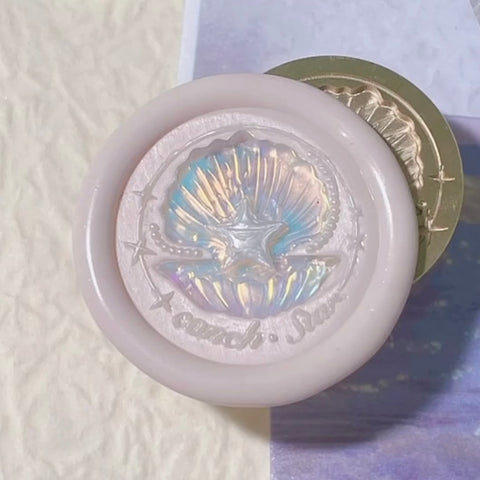 3D relief holographic double-layer conch wax seals