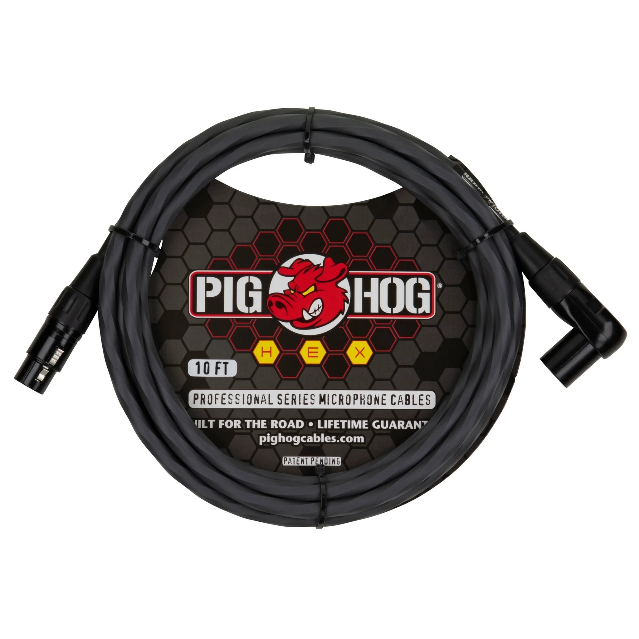 Pig Hog PHMHR Hex Series Straight XLR to Right Angle XLR Microphone Cable