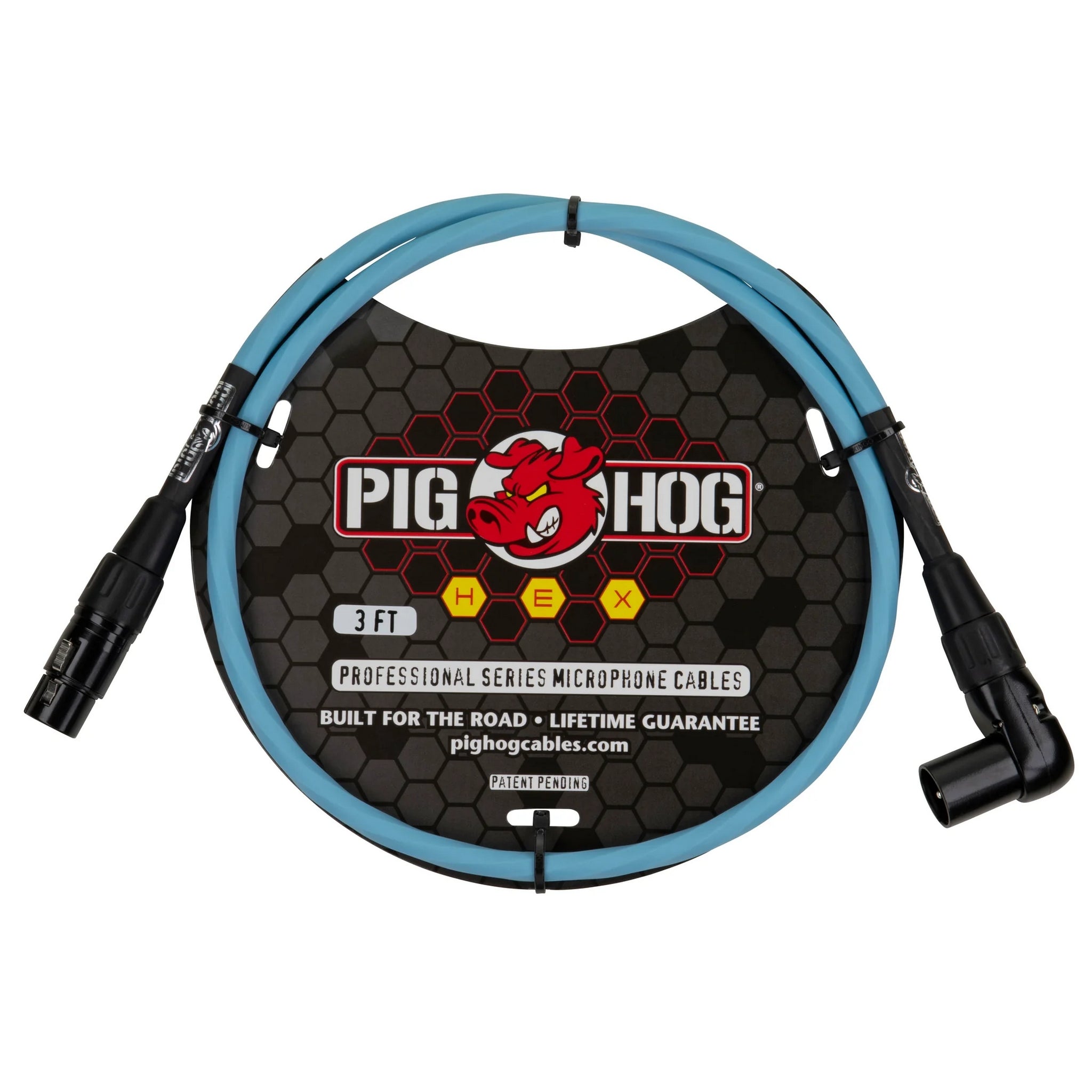 Pig Hog PHMHR Hex Series Straight XLR to Right Angle XLR Microphone Cable